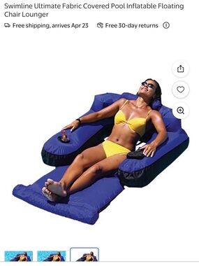Swimline Ultimate Fabric Covered Pool Inflatable Floating Chair Lounger